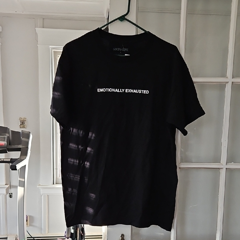 Classic Black Short Sleeve Tee with Bold White Text